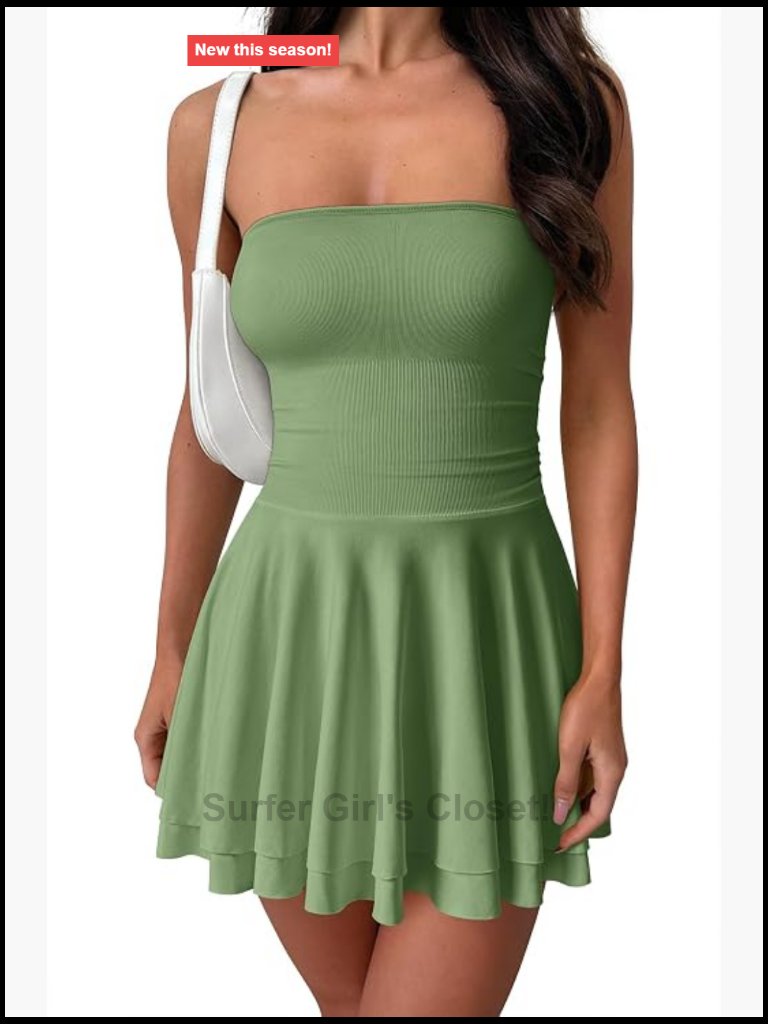 Strapless Mini Dress Corset Ruched Waist A-Line Club Night Out Bodycon Party